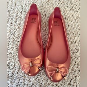 Melissa girls pink sweet love ballerina flats size 2 mini Melissa
